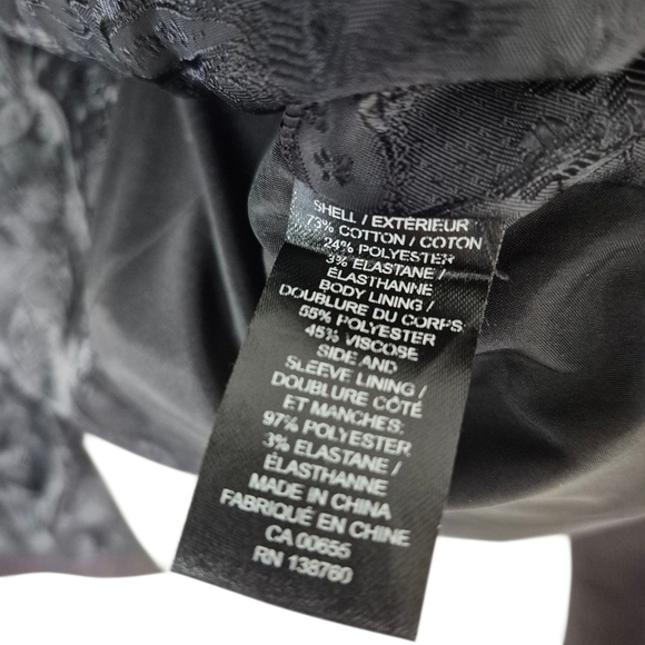 RW&CO Black Tailored Blazer Split Collar One Button Closure - Picture 8 of 9